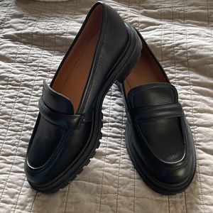 Madewell Bradley Lug Sole Leather Loafer Black Size 9